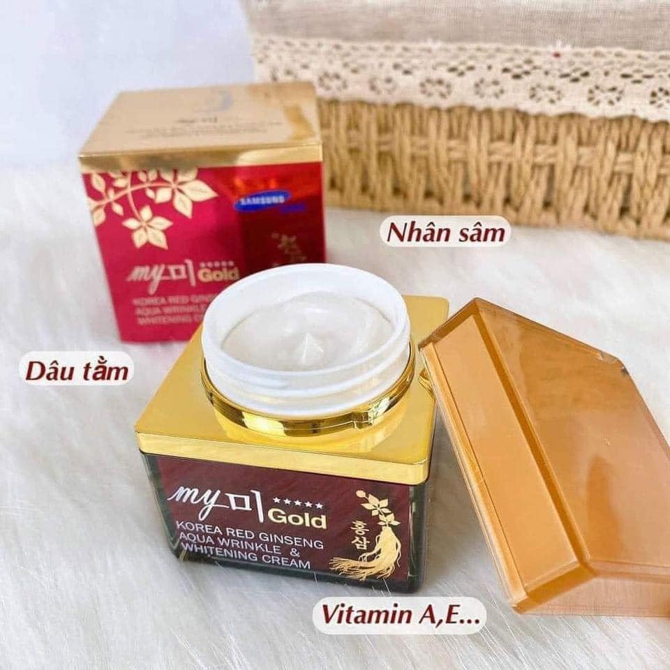 Kem Dưỡng Ẩm Trắng Da Hồng Sâm My Gold Hàn Quốc 3