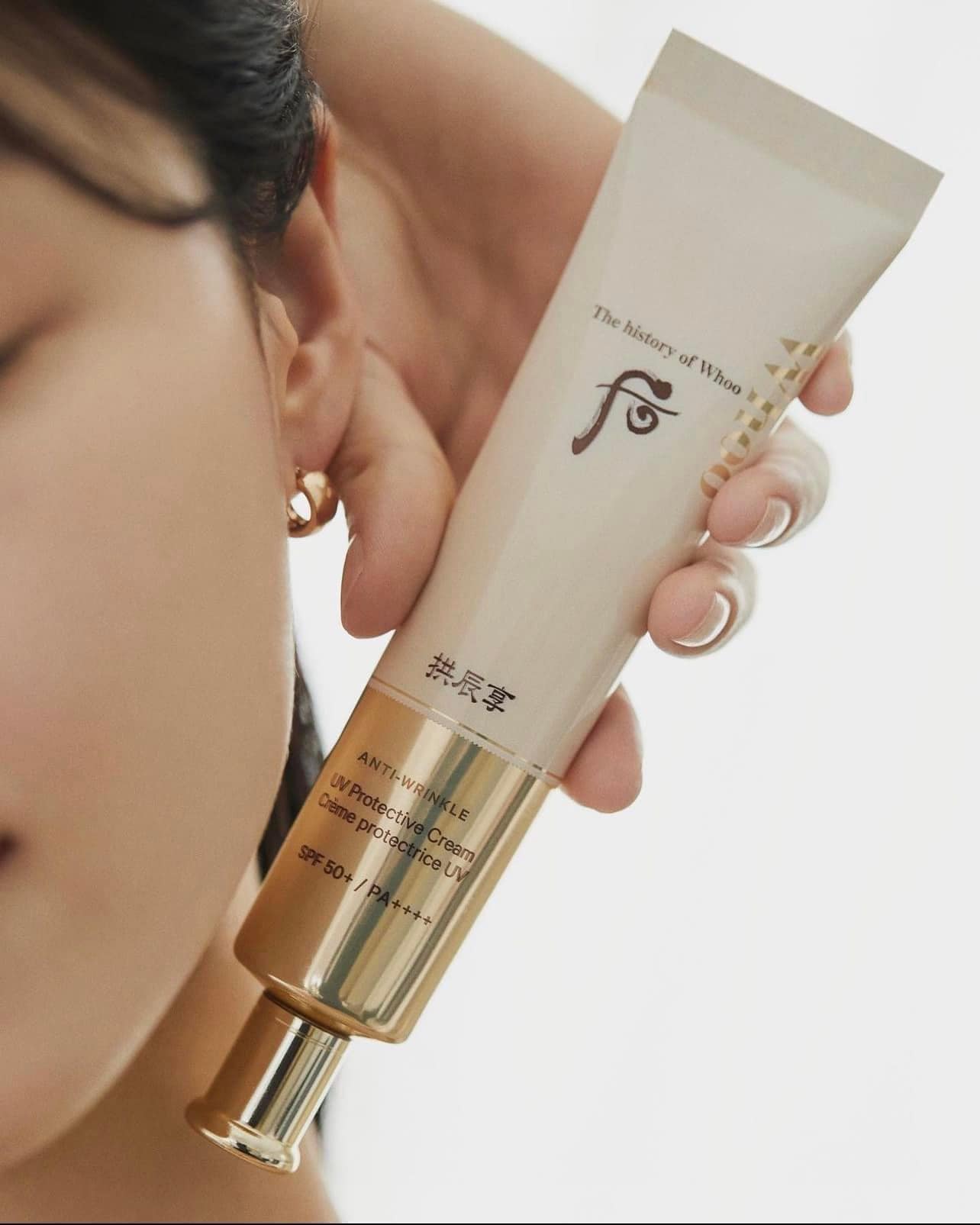 Set Kem Chống Nắng Chống Nhăn Whoo Vàng Wrinkle Sun Cream SPF 50PA 2