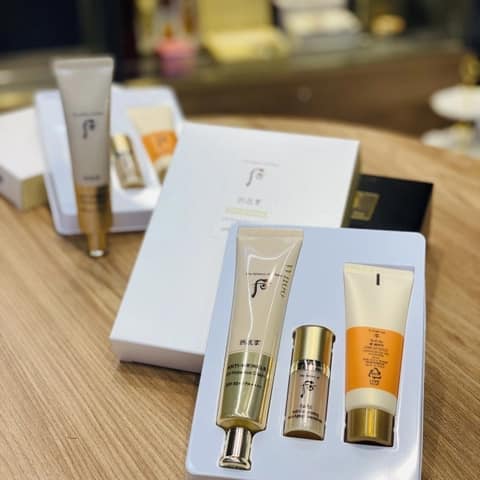 Set Kem Chống Nắng Chống Nhăn Whoo Vàng Wrinkle Sun Cream SPF 50PA 3