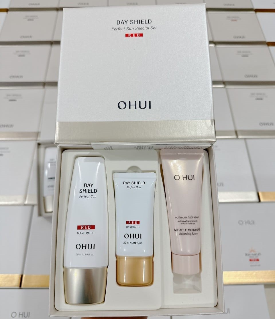 Set Kem Chống Nắng Ohui Đỏ Day Shield Perfect Sun Red SPF50PA 3