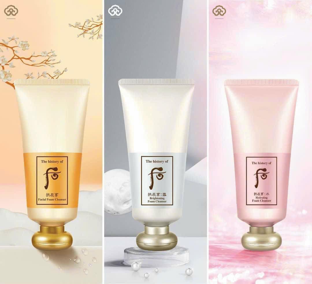 Sữa Rửa Mặt Whoo Vàng Chống Lão Hóa Whoo Facial Foam Cleanser 3