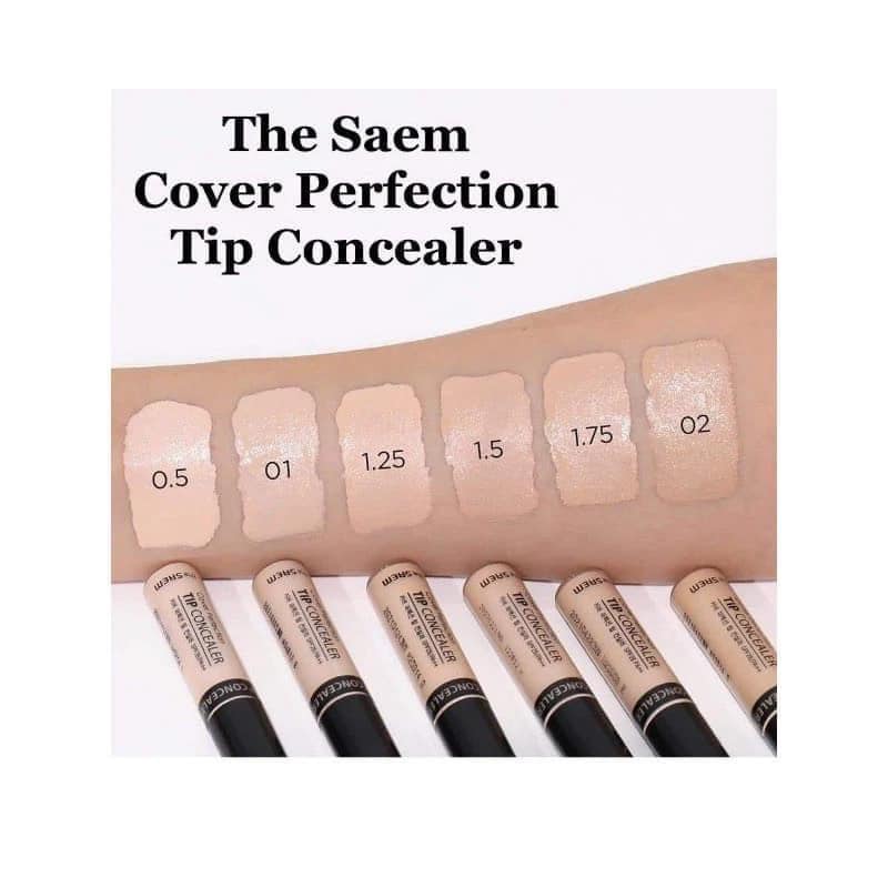 Kem Che Khuyết Điểm Có Chống Nắng Hàn Quốc The Saem Cover Perfection Tip Concealer SPF28PA 3