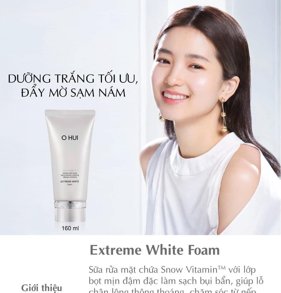 Sữa Rửa Mặt Trắng Da Ngọc Trai OHUI Extreme Bright Cleansing Foam 3